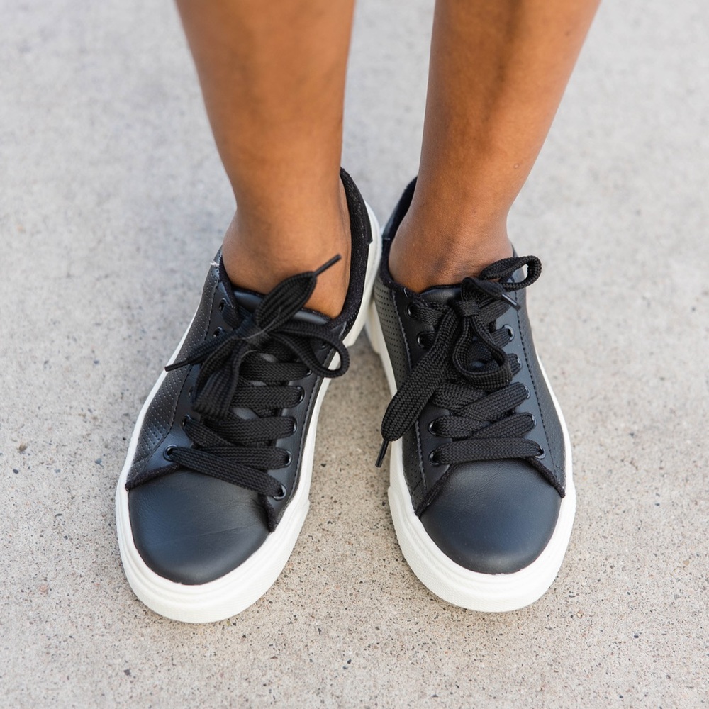black sneakers